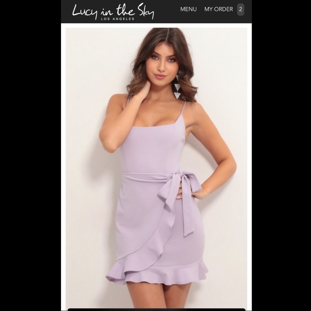 Ruffle tie front mini dress